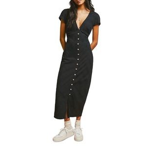 Free People Endless Summer Sz M New In Town Midi Black Dress